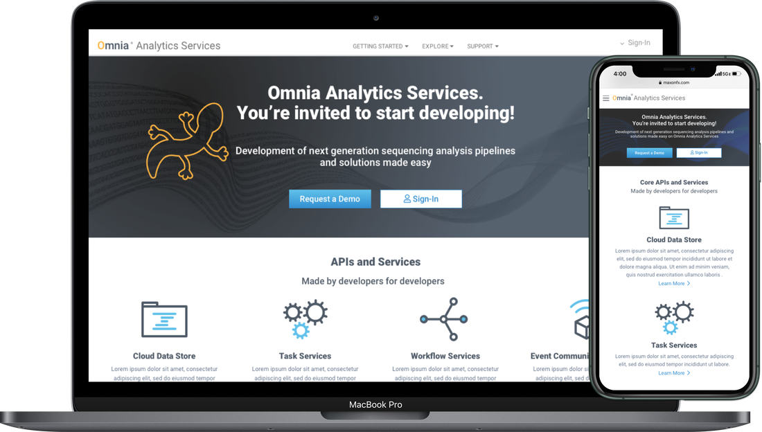 Self-serve developer platform on laptop and phone